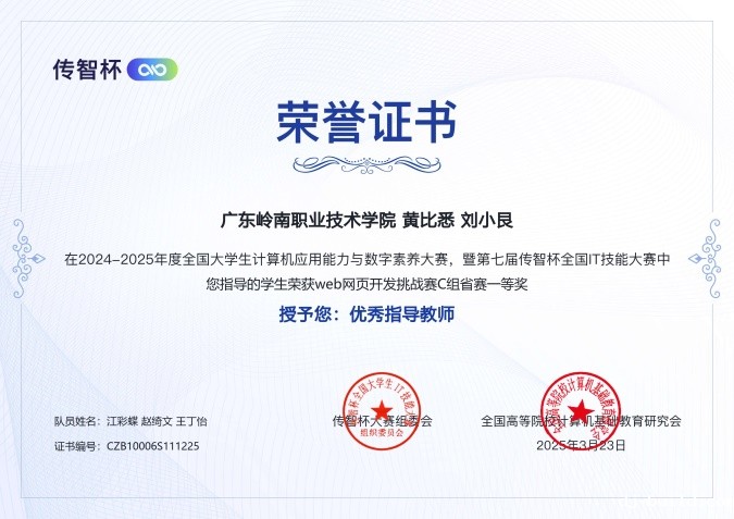 C:\Users\Administrator\Desktop\传智杯素材\省赛奖状\vivid省赛老师.jpg